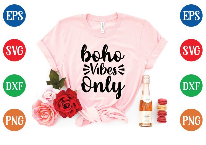 Boho vibes only t shirt vector illustration