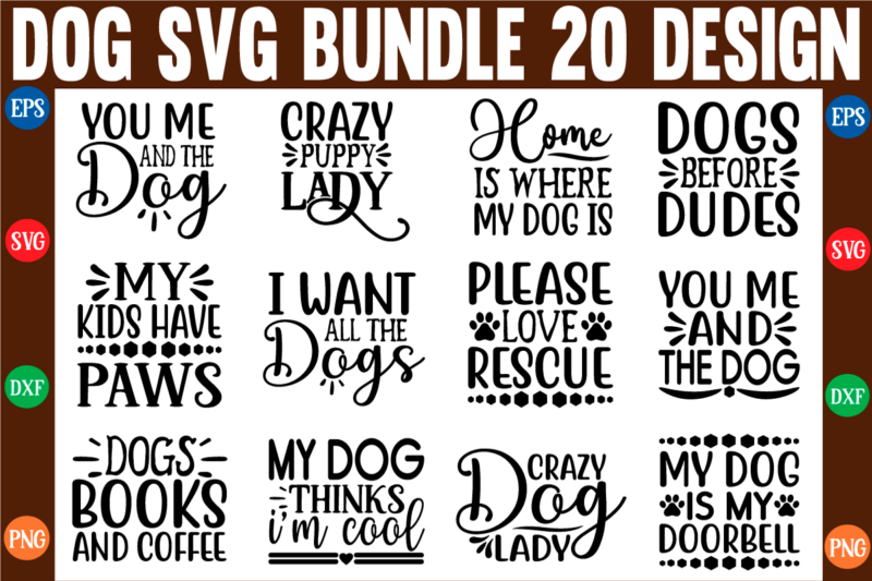 Dog svg bundle t shirt vector illustration