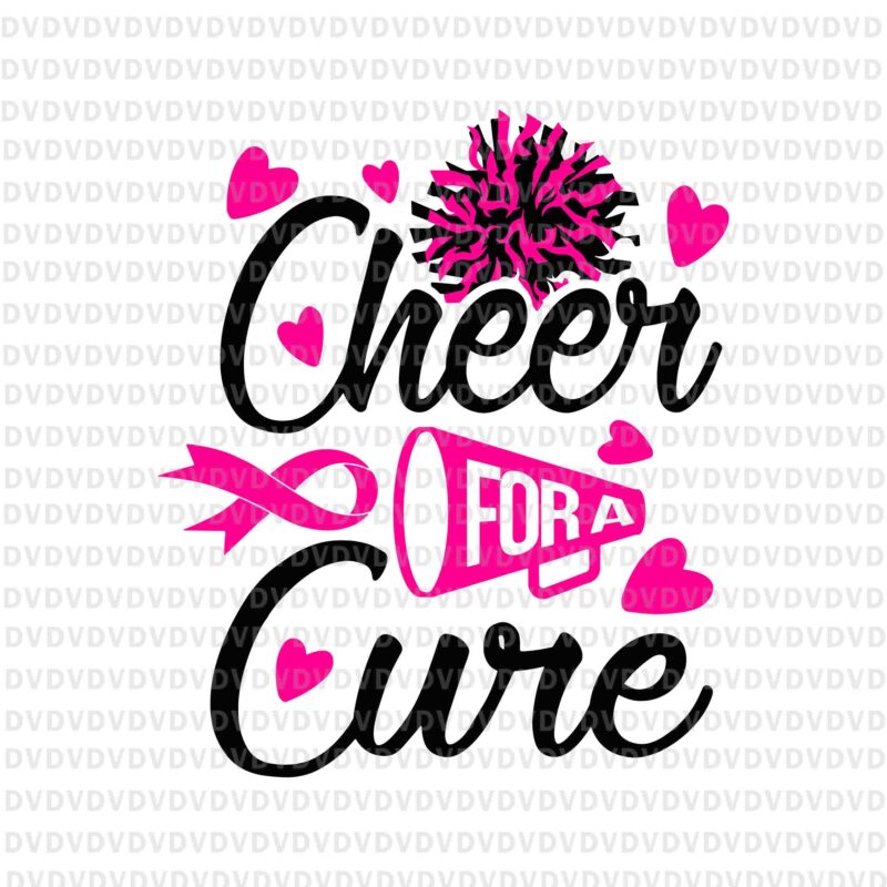 Cheer For A Cure Breast Cancer Awareness Svg, Breast Cancer Awareness Svg, Pink Ripon Svg, Autumn Svg