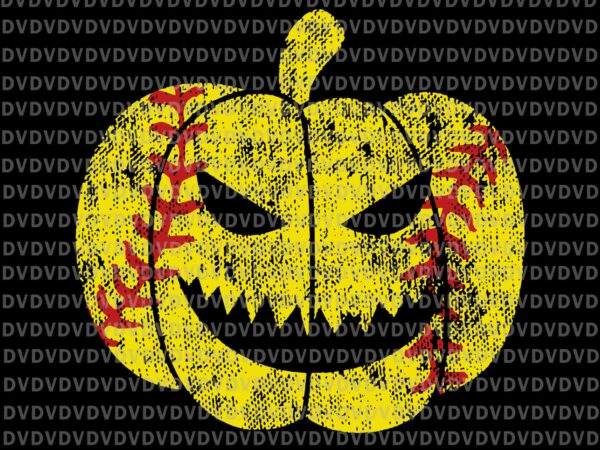 Softball player scary pumpkin svg, vintage costume halloween svg, pumpkin softball svg, halloween svg t shirt template vector