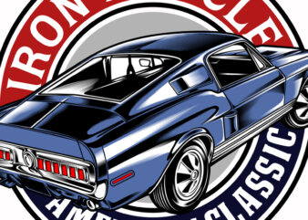 IRON MUSCLE CAR ILLUSTRATION GRAPHIC