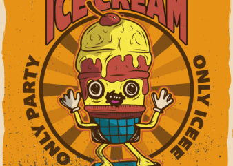 Ice cream party, t-shirt design