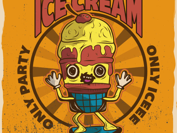 Ice cream party, t-shirt design