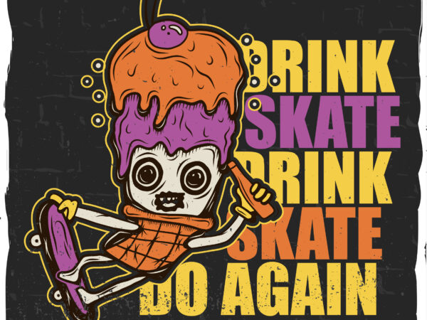 Ice cream skater, t-shirt design