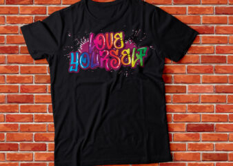 Love yourself rainbow graffiti tshirt design