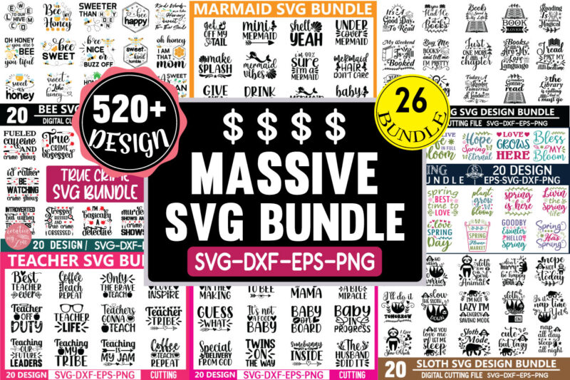 Massive Svg Bundle 520 High quality Svg Design