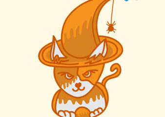 Cat halloween vector Artwork Tshirt Design