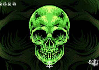 Green Skull Mascot