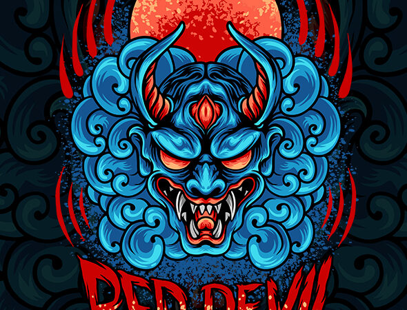 Red devil mask t shirt design online
