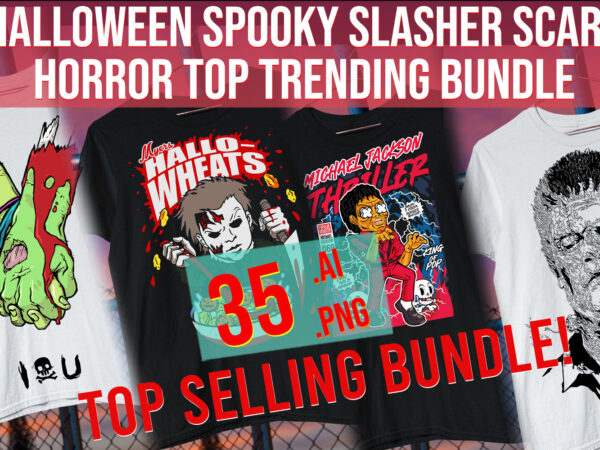 Halloween spooky slasher scary horror top trending bundle graphic t shirt