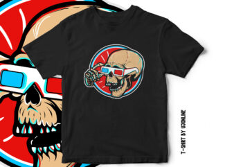 Skull, Glitch Effect, Skull Vector, Skeleton, Cool Skeleton, Skull t-shirt design, Halloween