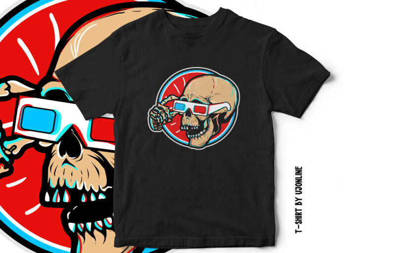 Skull, Glitch Effect, Skull Vector, Skeleton, Cool Skeleton, Skull t-shirt design, Halloween