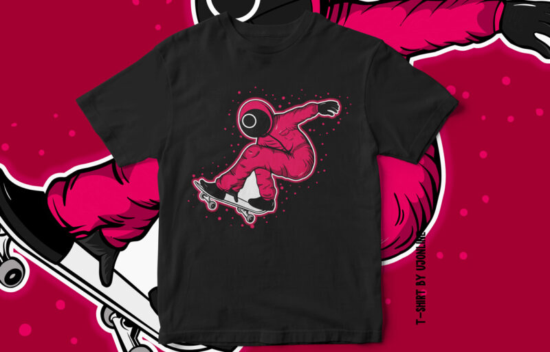 squid soldier circle on skateboard, squid soldier triangle on skateboard, Squid Game T-Shirt design, Squid Game Soldiers, Squid Game Soldiers with Skateboards, Squid Game Vector