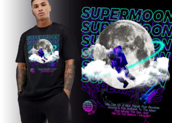 SUPER MOON URBAN OUTFITTERS,STREETWEAR OUTFIT style, fashion outfit t shirt template vector
