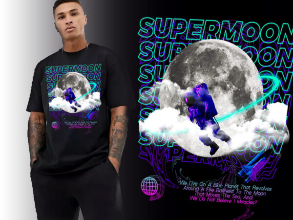 Super moon urban outfitters,streetwear outfit style, fashion outfit t shirt template vector