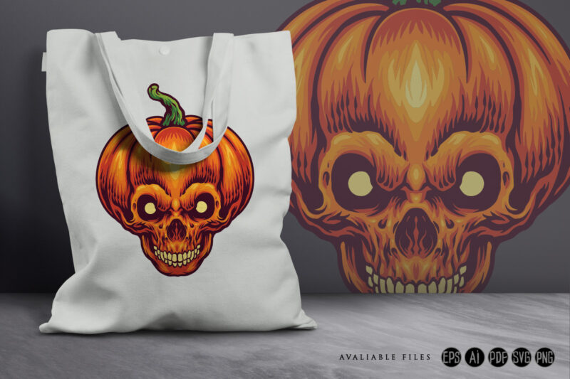 Halloween jack o lantern pumpkin skull head
