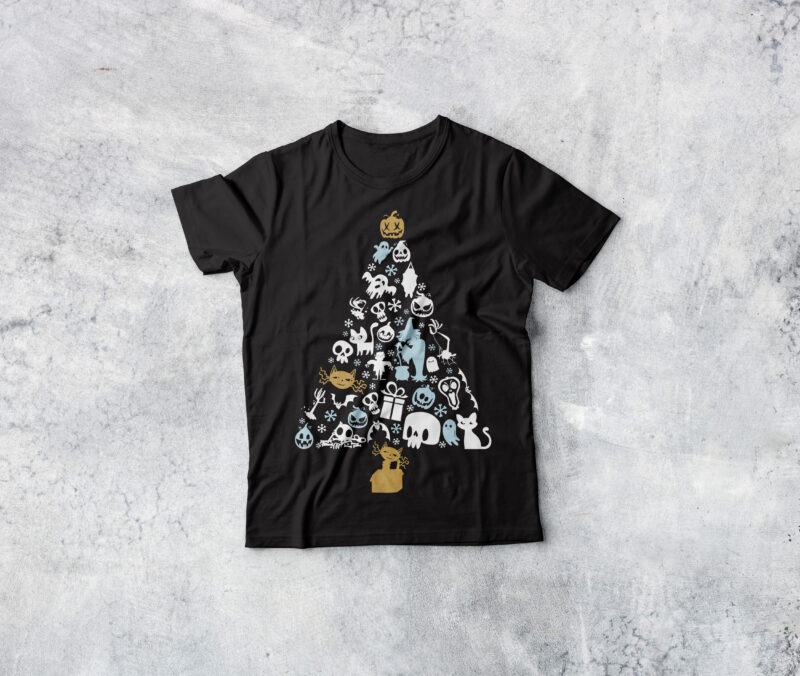 t-shirt vector Merry christmas 10 bundle, Christmas 2021 Bundle, Xmas Trees Bundle