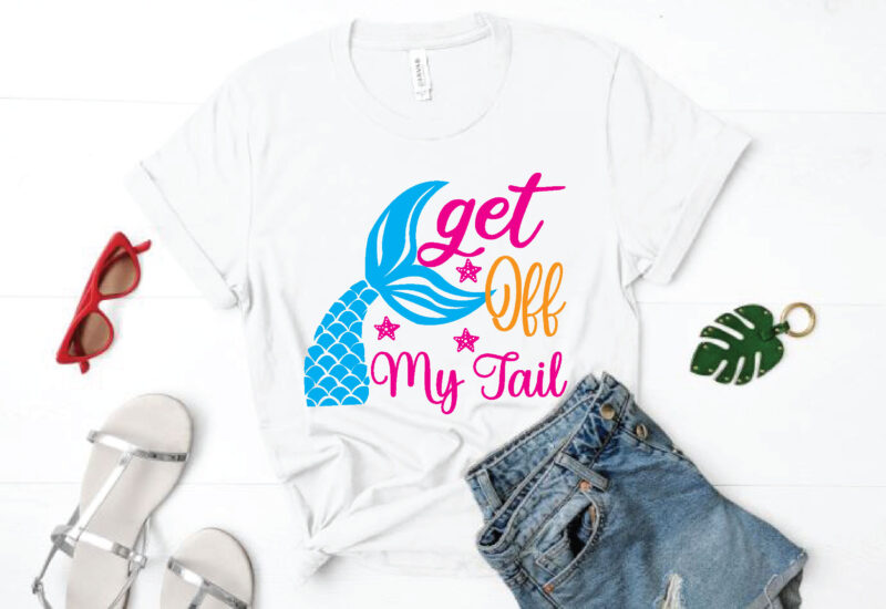 Mermaid svg bundle t shirt designs for sale