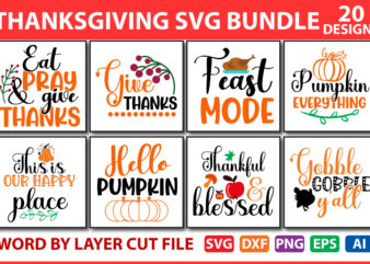 Thanksgiving SVG Bundle vol.7 t shirt designs for sale