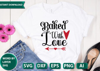 Baked With Love SVG Vector for t-shirt