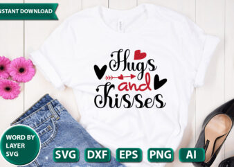 Hugs And Kisses SVG Vector for t-shirt