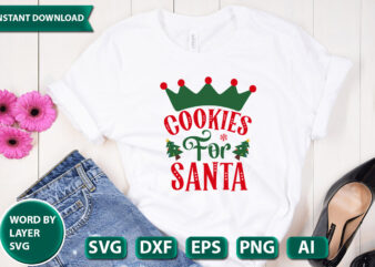 COOKIES FOR SANTA SVG Vector for t-shirt