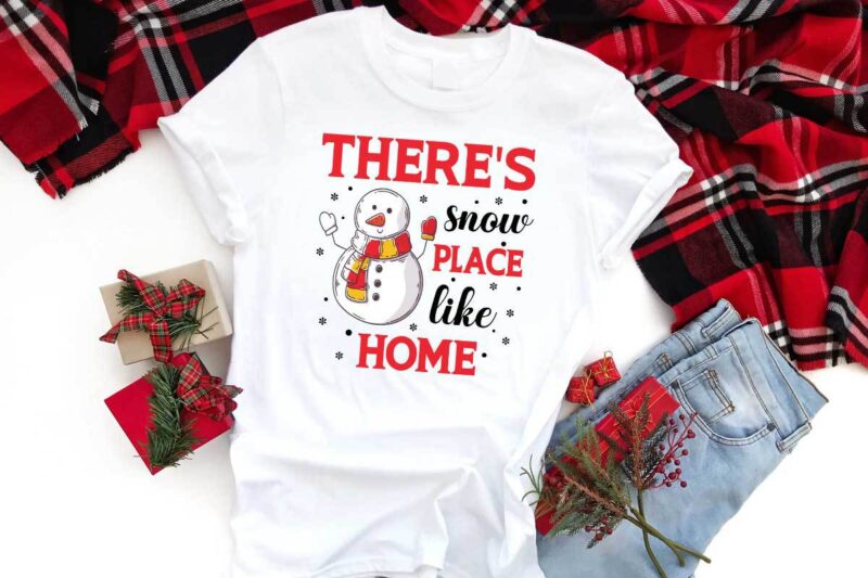Christmas Snowman Gift, Theres Snow Place Like Home Diy Crafts Svg Files For Cricut, Silhouette Sublimation Files