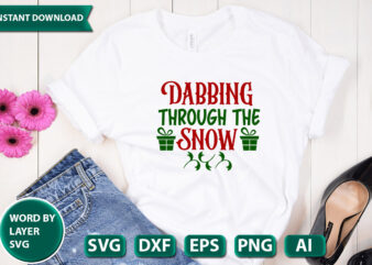 Dabbing Through The Snow SVG Vector for t-shirt