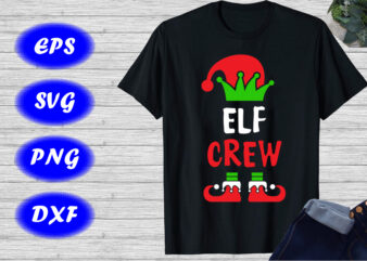 ELF Crew Shirt Christmas shirt cute ELF Shirt merry Christmas shirt template vector clipart