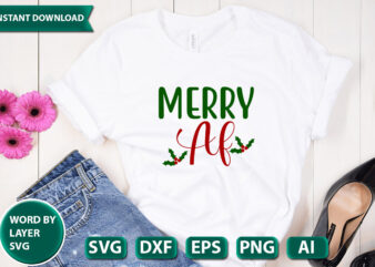 Merry Af SVG Vector for t-shirt