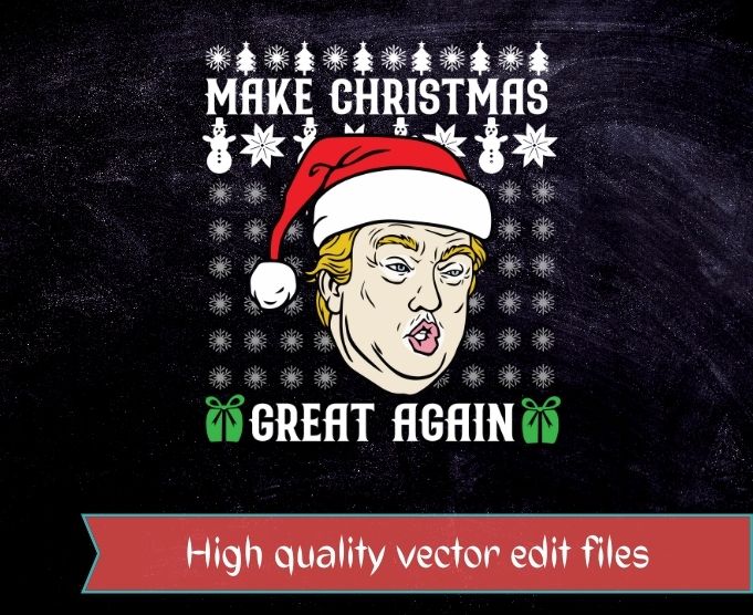 Funny Trump 2024 Make Christmas Great Again Ugly Sweater T-Shirt design svg
