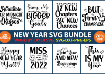 New Year SVG Bundle T shirt vector artwork