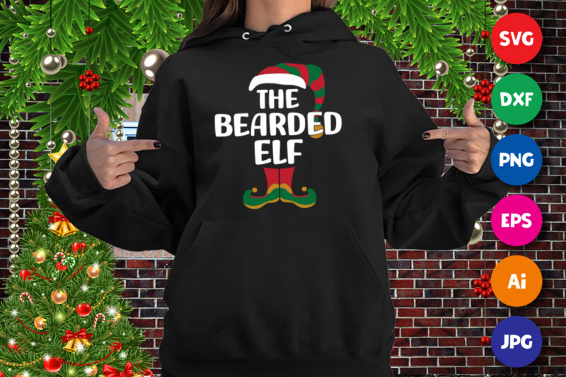 The bearded Elf t-shirt, Elf sweatshirt print template