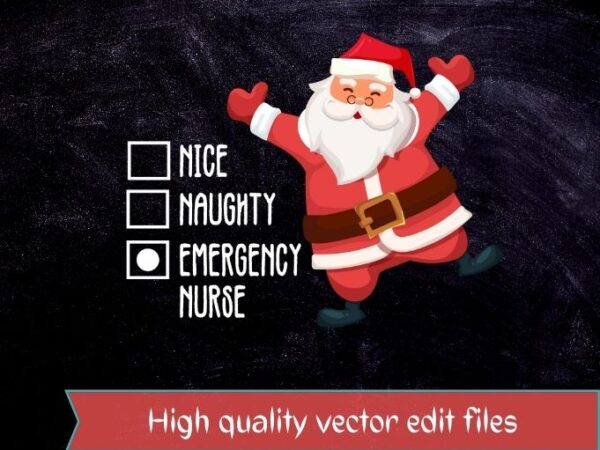 Nice naughty emergency nurse buffalo plaid red santa hat t-design svg, santa 2021 christmas png, xmas, santa, t-shirt design,