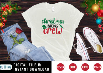 Christmas Baking crew shirt, Christmas hat, baking shirt template