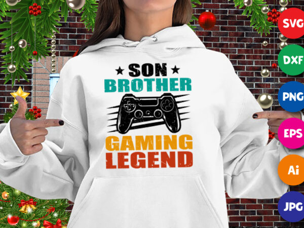 Son brother gaming legend, gamer partners shirt, brother shirt print template t shirt template vector