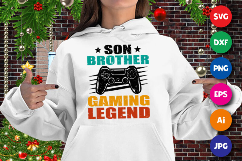 Son Brother Gaming Legend, Gamer Partners Shirt, brother shirt print template