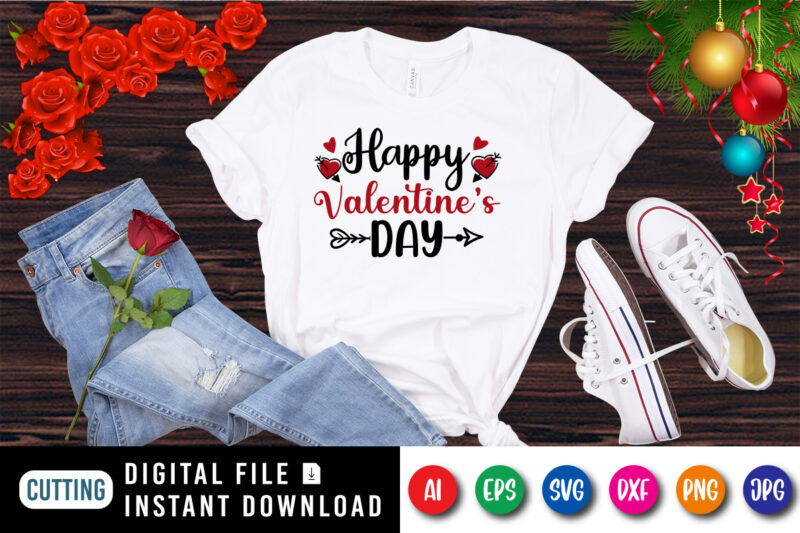 Happy Valentine’s day t-shirt, valentine day shirt, heart shirt, lover shirt, happy shirt, love shirt print template