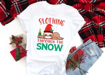 Christmas Sloth Gift, Slothing Through The Snow Diy Crafts Svg Files For Cricut, Silhouette Sublimation Files