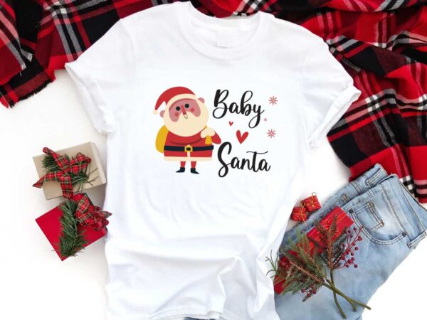 Baby santa christmas gift idea diy crafts svg files for cricut, silhouette sublimation files t shirt template