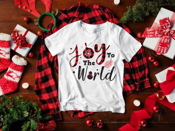 Christmas gift, joy to the world buffalo plaid pattern diy crafts svg files for cricut, silhouette sublimation files t shirt vector file
