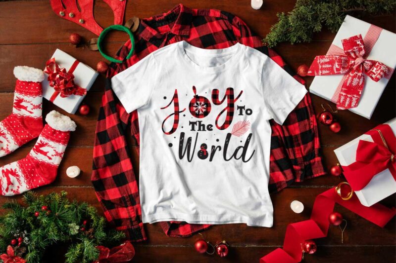 Christmas Gift, Joy To The World Buffalo Plaid Pattern Diy Crafts Svg Files For Cricut, Silhouette Sublimation Files