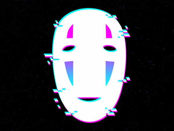 No face glitch logo T shirt vector artwork