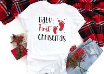 Baby 1st Christmas Silhouette SVG Diy Crafts Svg Files For Cricut, Silhouette Sublimation Files t shirt template