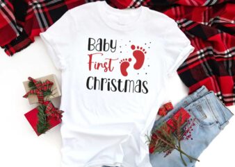 Baby 1st Christmas Silhouette SVG Diy Crafts Svg Files For Cricut, Silhouette Sublimation Files