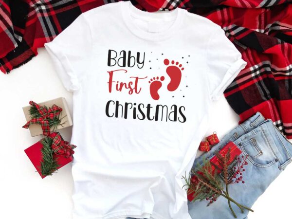 Baby 1st christmas silhouette svg diy crafts svg files for cricut, silhouette sublimation files t shirt template