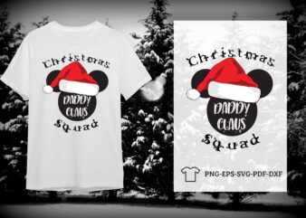 Christmas Squad Gift, Daddy Claus Silhouette SVG Diy Crafts Svg Files For Cricut, Silhouette Sublimation Files