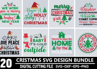 Christmas Svg Bundle commercial use svg files for Cricut Silhouette t shirt vector file