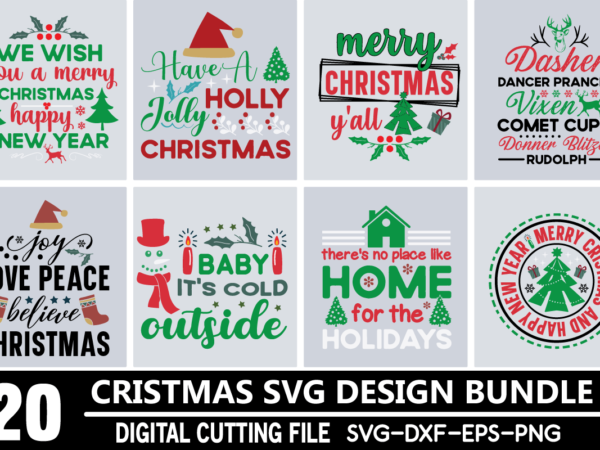 Christmas svg bundle commercial use svg files for cricut silhouette t shirt vector file