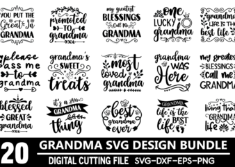 Grandma Svg Bundle commercial use Files for Cricut Silhouette